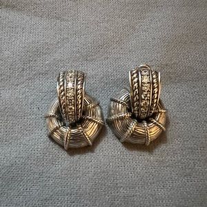 Judith Ripka 2 PC Sterling Silver & Diamonique Earrings